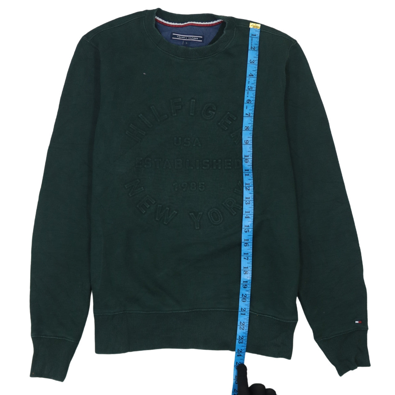 Tommy Hilfiger Mens Green Small Pullover Sweatshirt Classic Fit