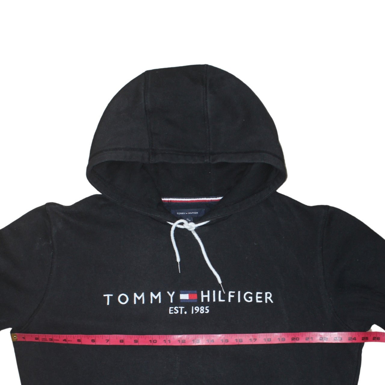 Tommy Hilfiger Men's Black XL Pullover Hoodie Embroidered Logo