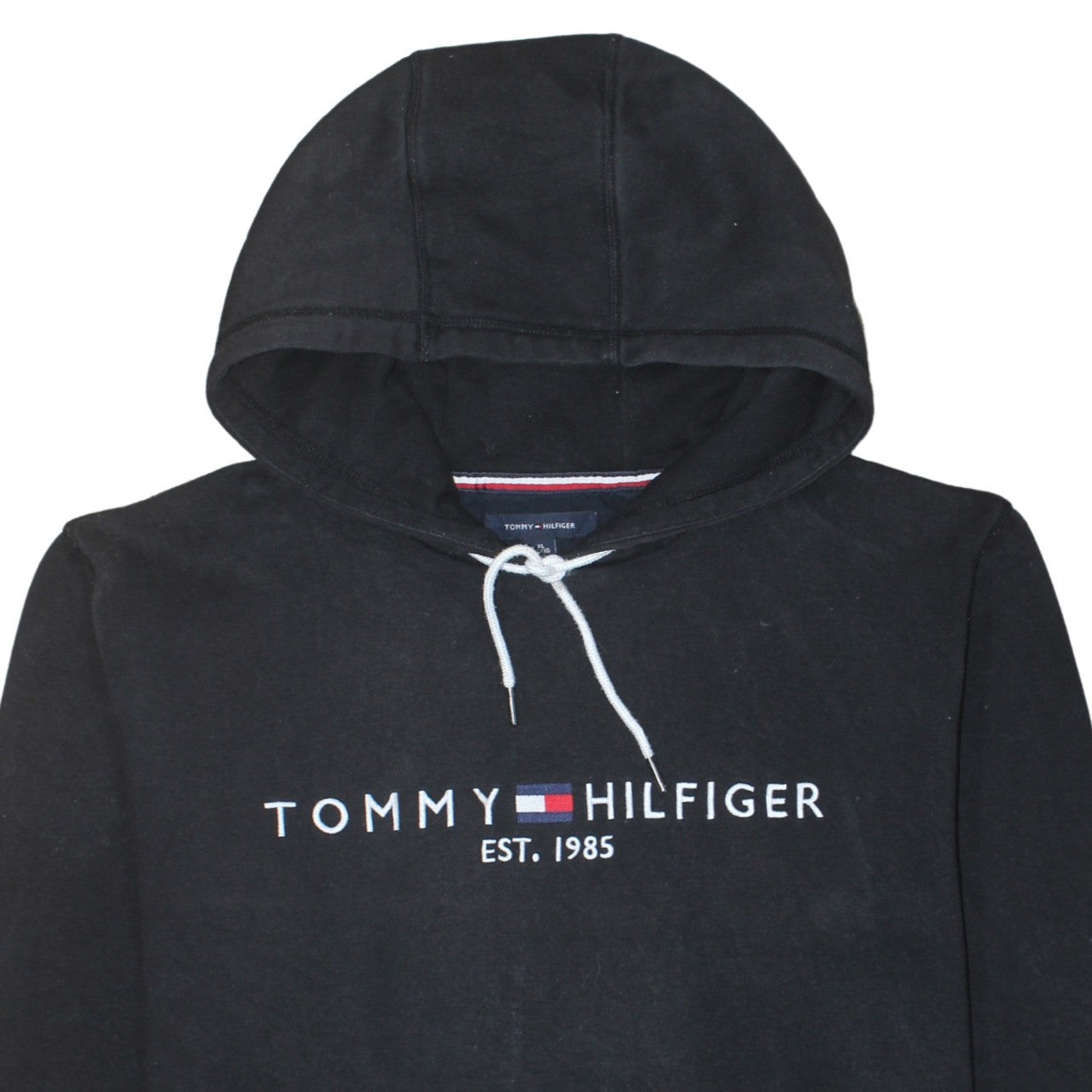 Tommy Hilfiger Men's Black XL Pullover Hoodie Embroidered Logo