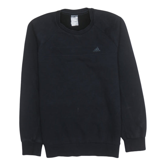 Adidas Men's Black Small Pullover Crew Neck Fleece Sweatshirt