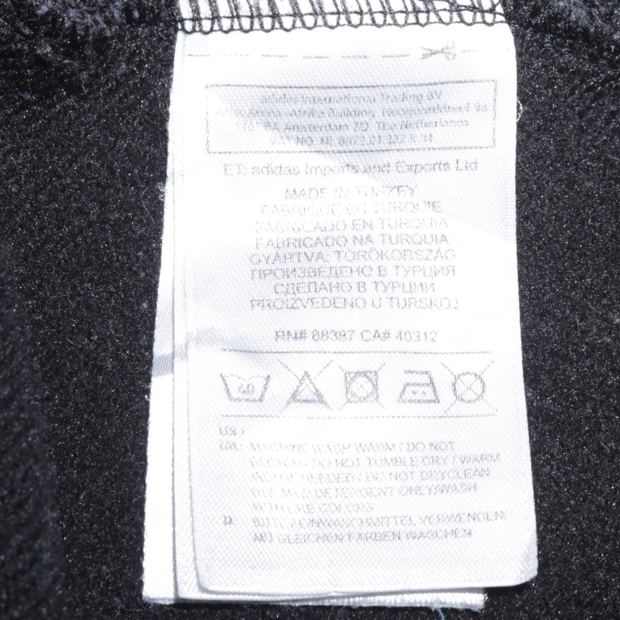 Adidas Men's Black Small Pullover Crew Neck Fleece Sweatshirt