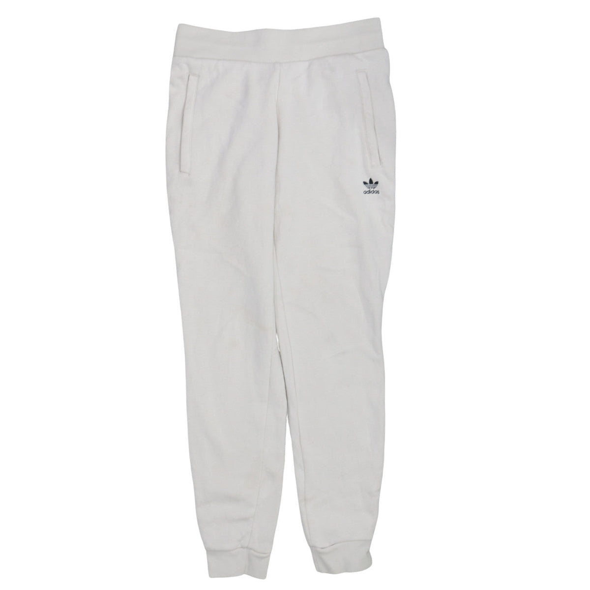 Adidas Womens White XS Joggers Fleece Cotton Blend Sweatpants