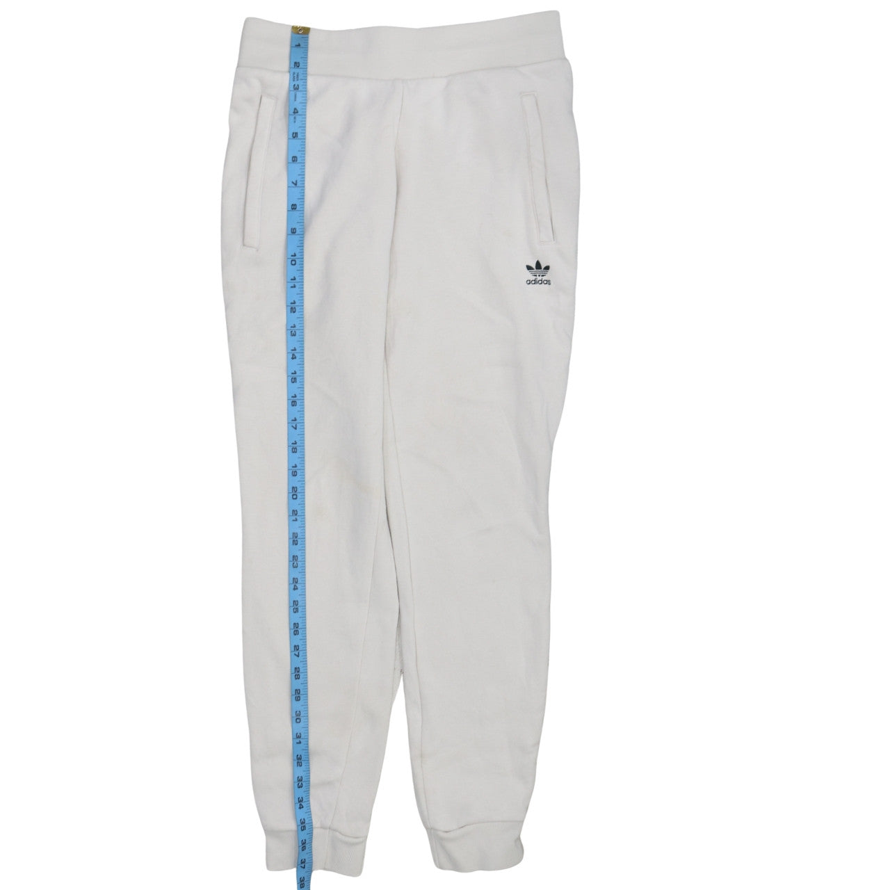 Adidas Womens White XS Joggers Fleece Cotton Blend Sweatpants