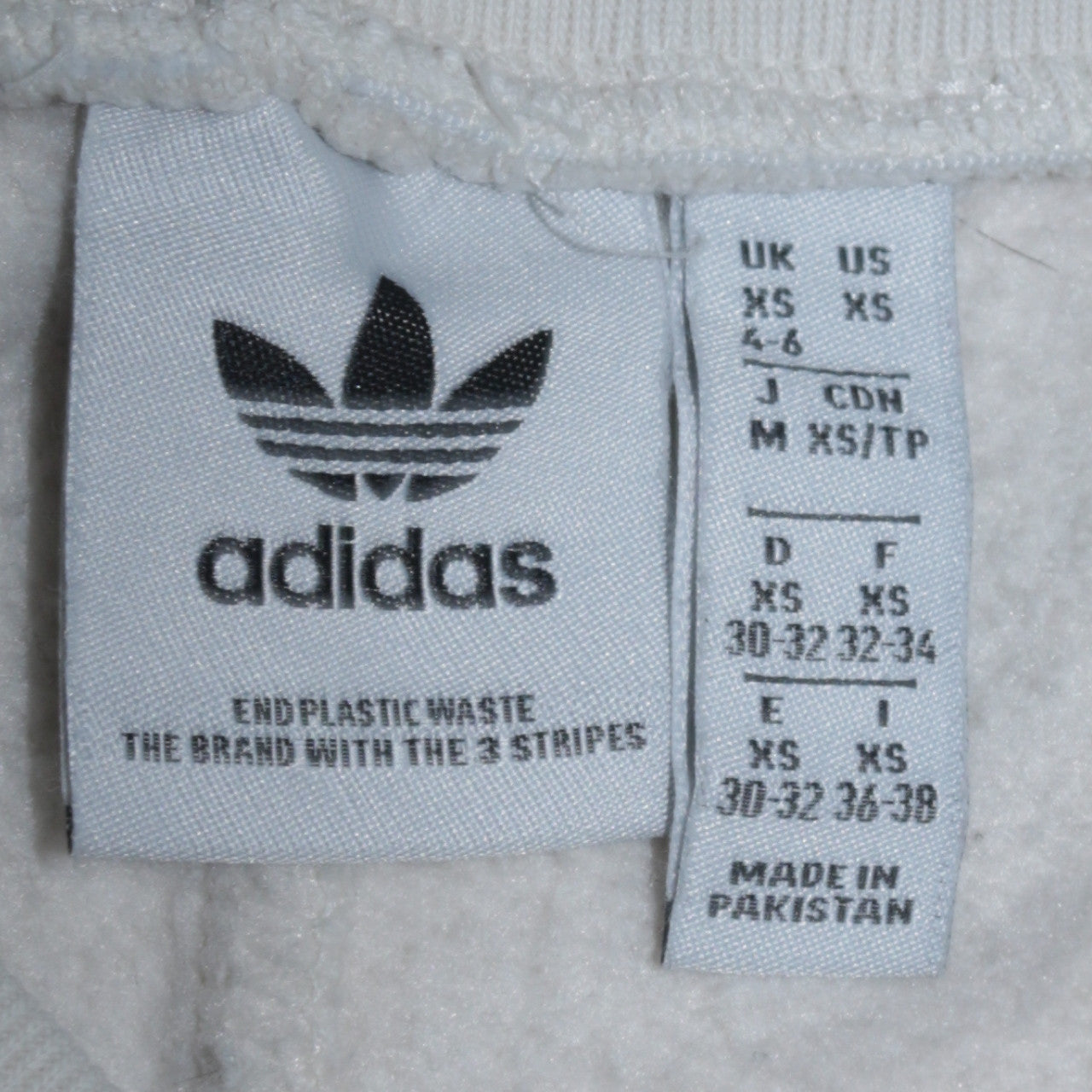 Adidas Womens White XS Joggers Fleece Cotton Blend Sweatpants