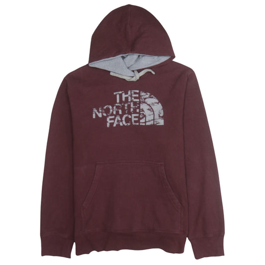 The North Face Men's Brown Pullover Hoodie L Logo Fleece Regular Fit