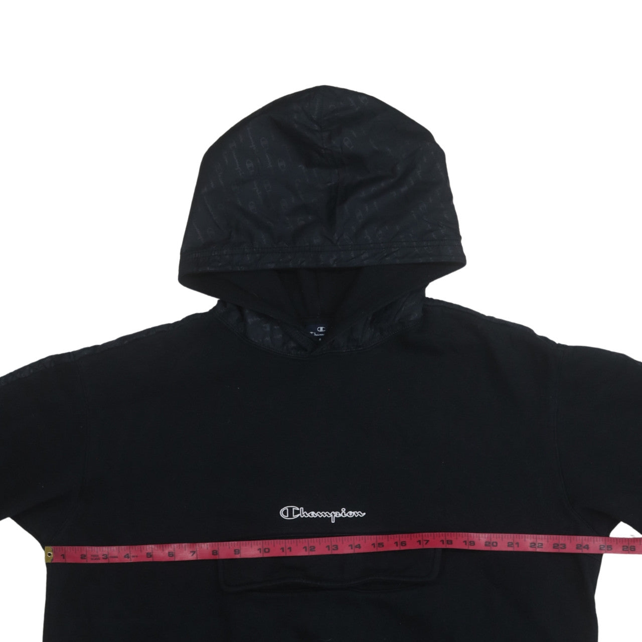 Champion Mens Black XL Pullover Hoodie Fleece Logo Sportswear