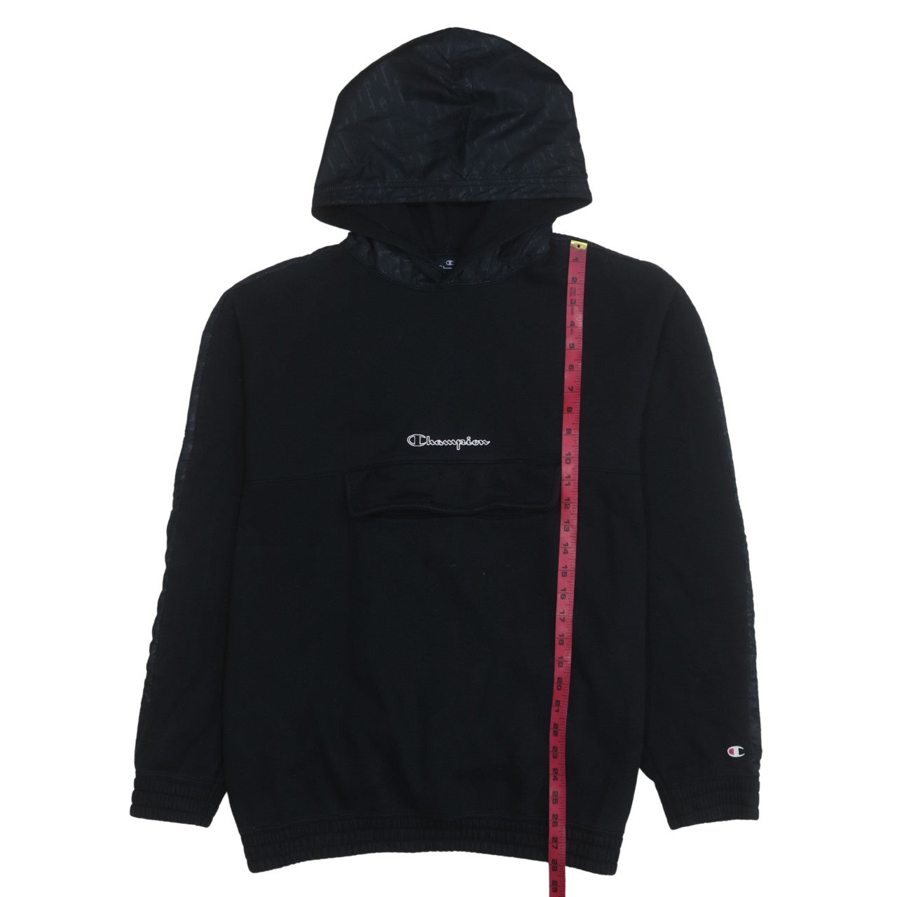 Champion Mens Black XL Pullover Hoodie Fleece Logo Sportswear