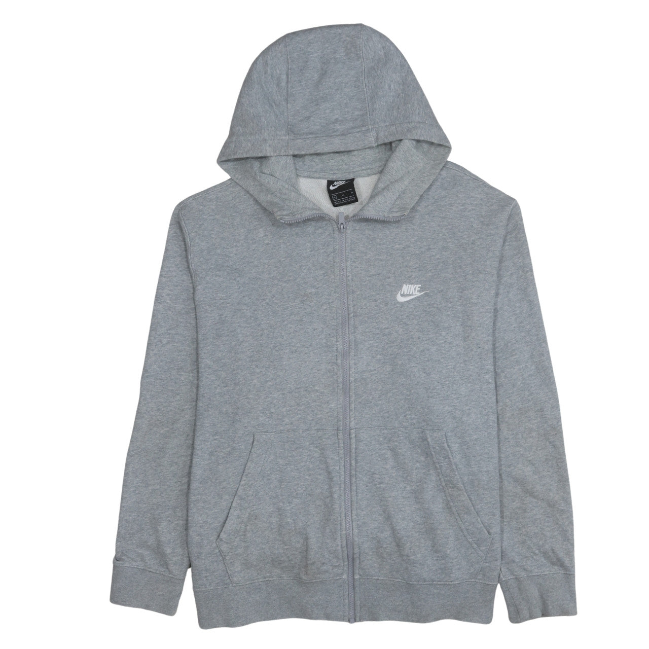 Nike Men's Grey Full Zip Hoodie XL Cotton Blend Casual Sweatshirt