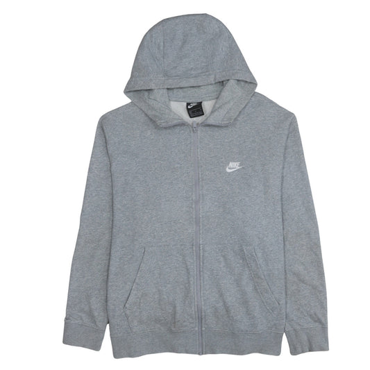 Nike Men's Grey Full Zip Hoodie XL Cotton Blend Casual Sweatshirt