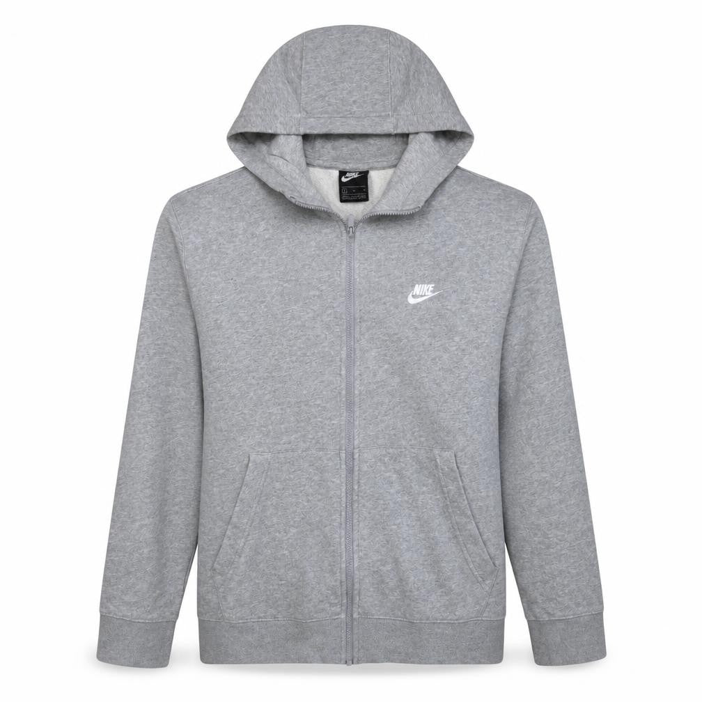 Nike Men's Grey Full Zip Hoodie XL Cotton Blend Casual Sweatshirt