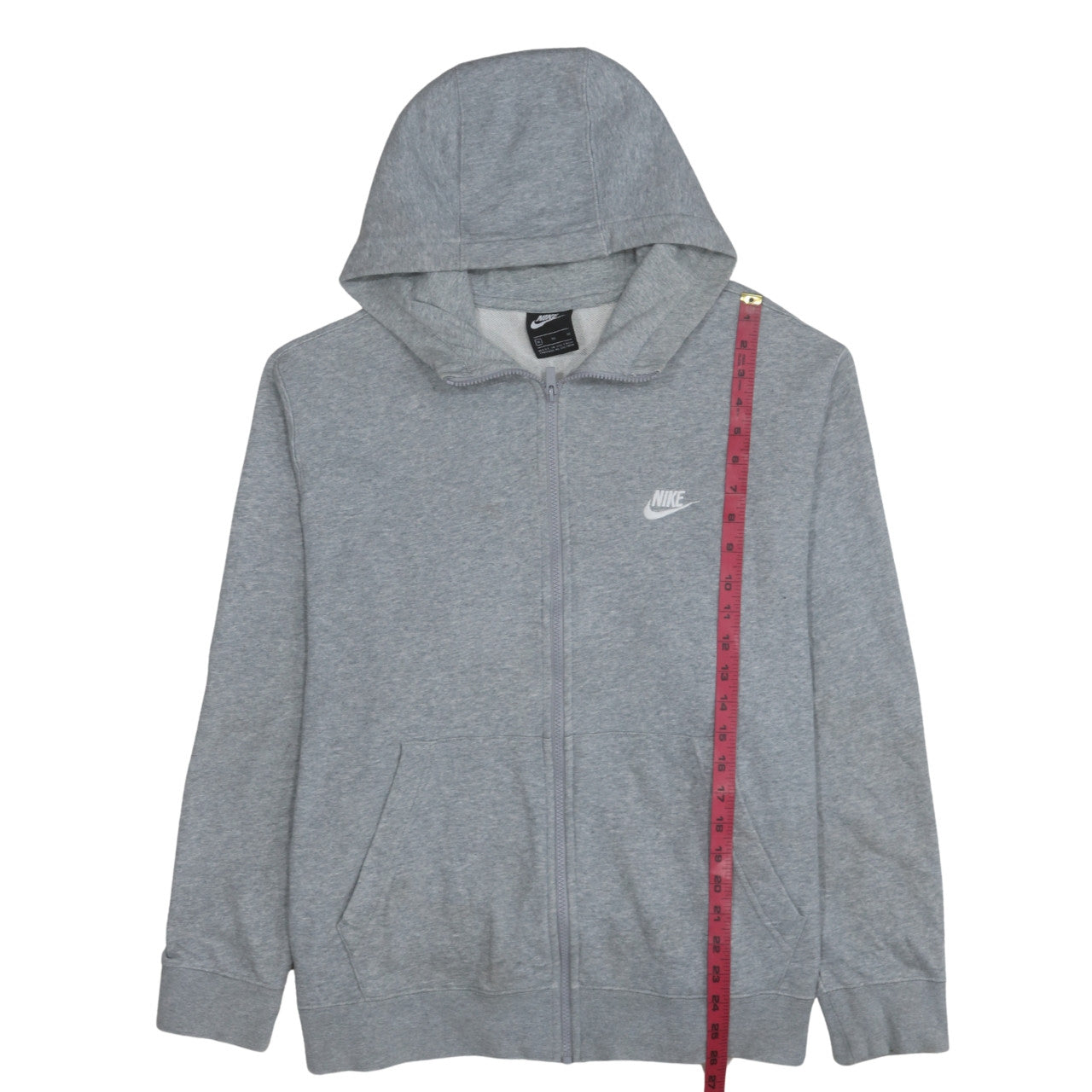 Nike Men's Grey Full Zip Hoodie XL Cotton Blend Casual Sweatshirt