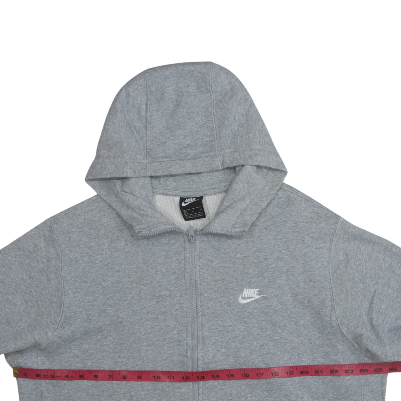 Nike Men's Grey Full Zip Hoodie XL Cotton Blend Casual Sweatshirt