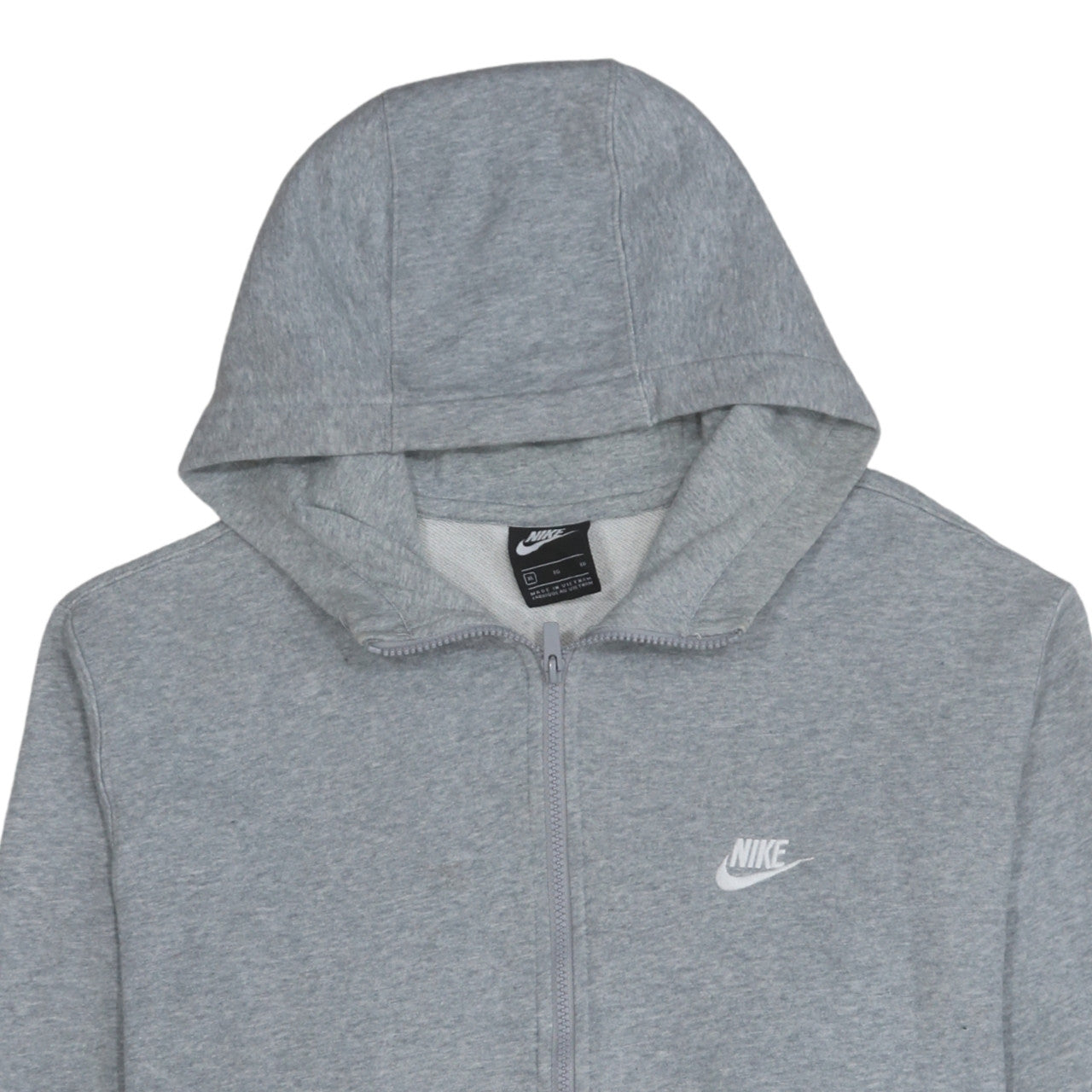 Nike Men's Grey Full Zip Hoodie XL Cotton Blend Casual Sweatshirt