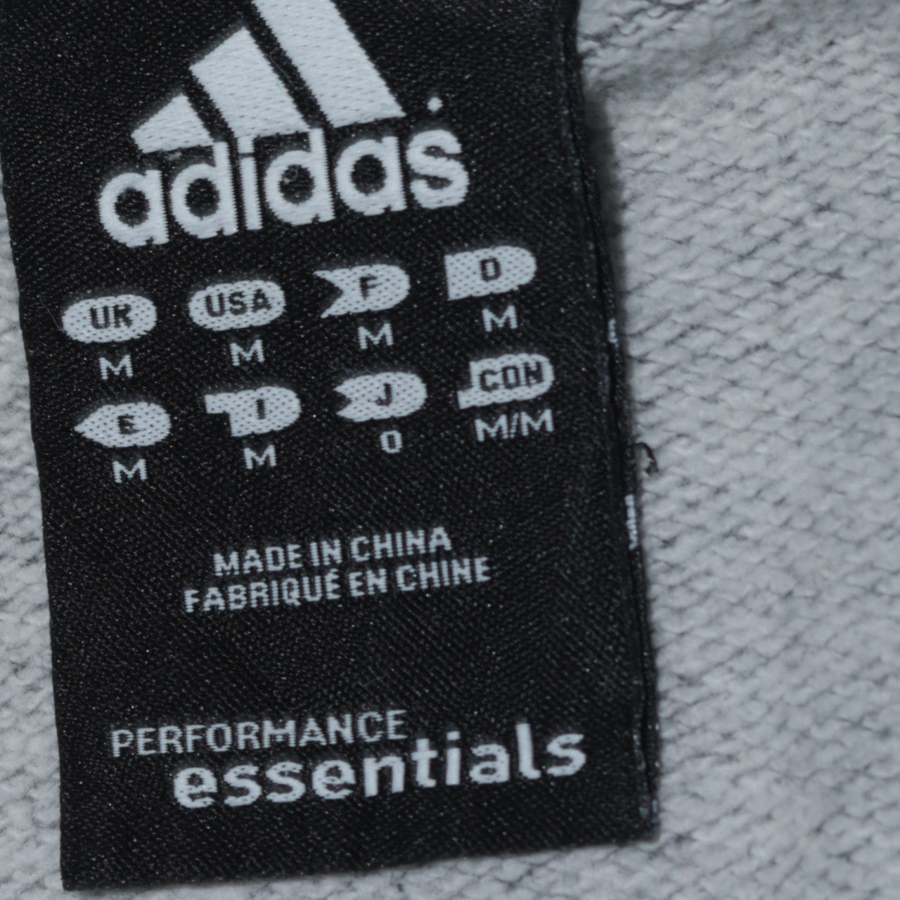 Adidas Men's Grey Full Zip Hoodie Medium Sports Style