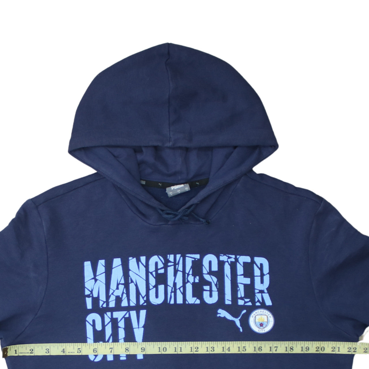 Puma Men’s Blue Manchester City Pullover Hoodie M Football Sweatshirt