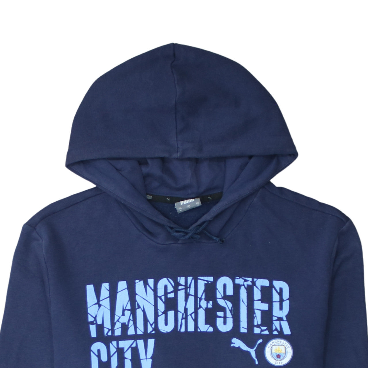 Puma Men’s Blue Manchester City Pullover Hoodie M Football Sweatshirt