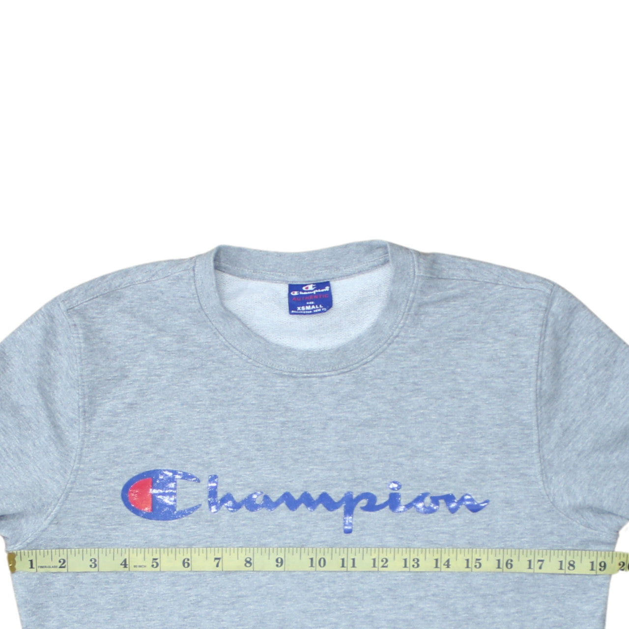 Champion Men's Grey XS Crew Neck Logo Pullover Sweatshirt