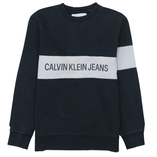 Calvin Klein Jeans Men's Black Logo Crew Neck Sweatshirt M