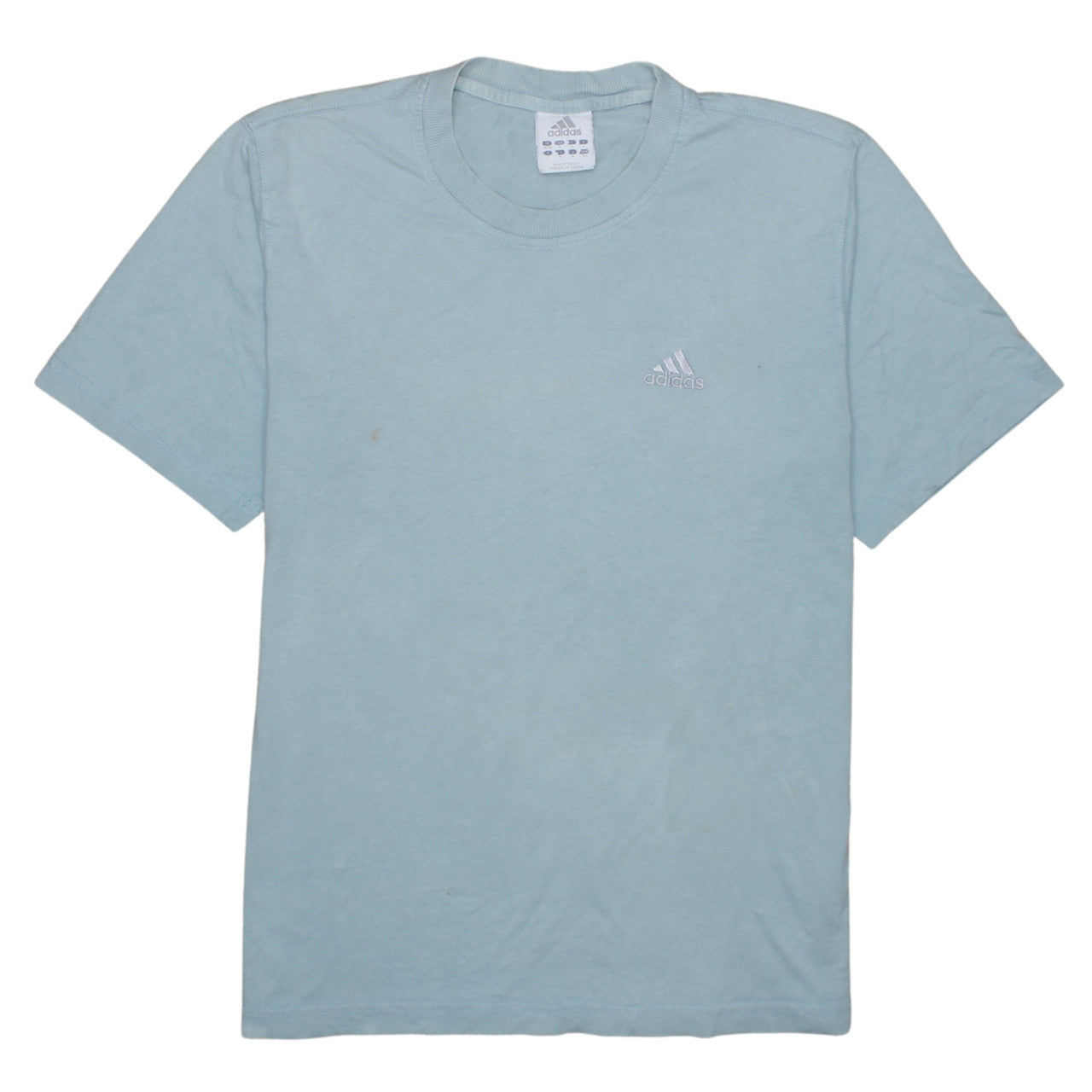 Adidas Men's Blue Cotton Crew Neck Sports T-Shirt Size S