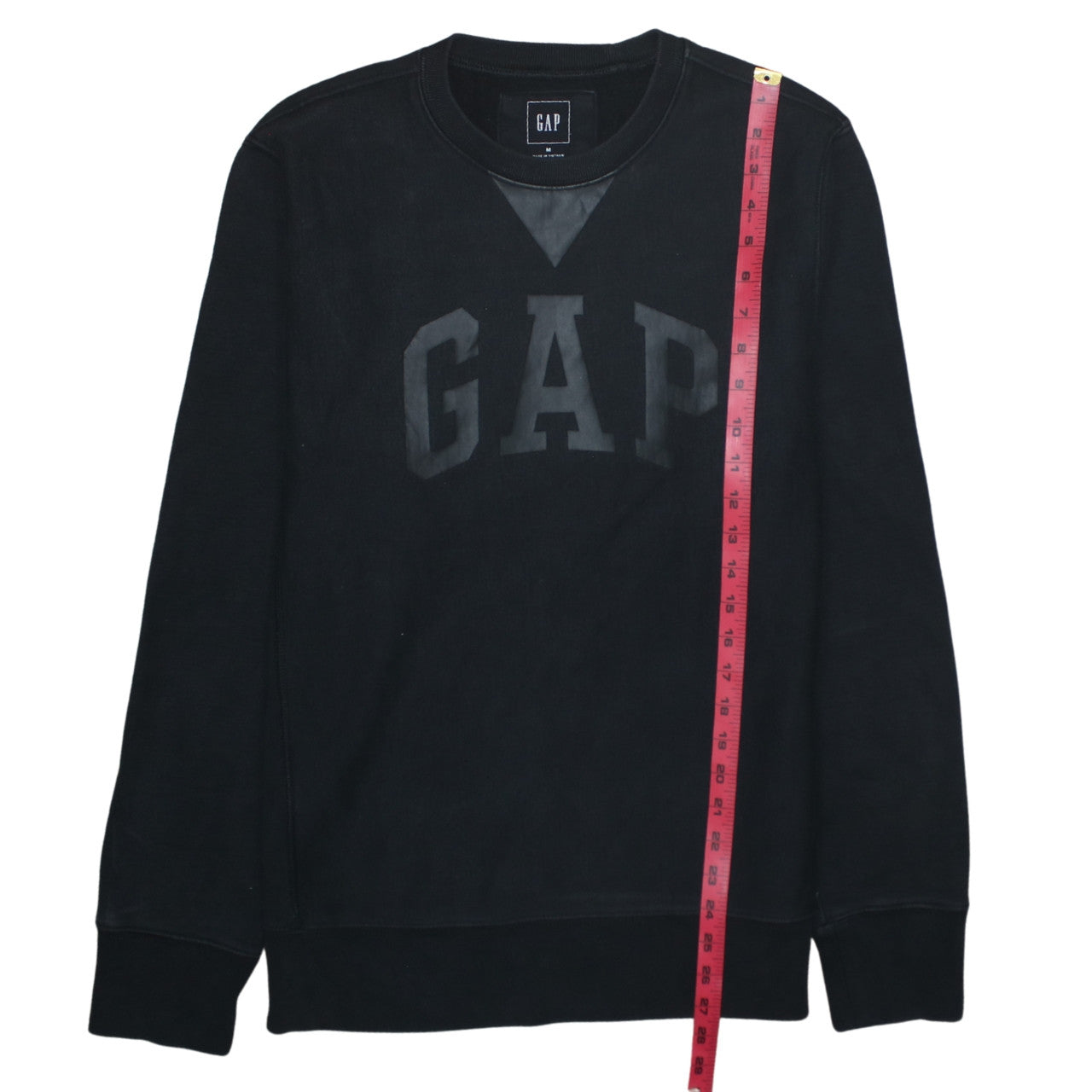 GAP Men's Black Medium Crew Neck Logo Sweatshirt Cotton Blend