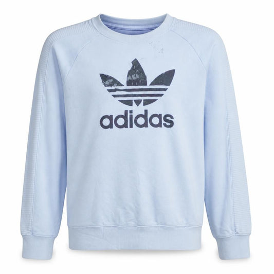 Adidas Womens Light Blue Crew Neck Logo Sweatshirt UK 16