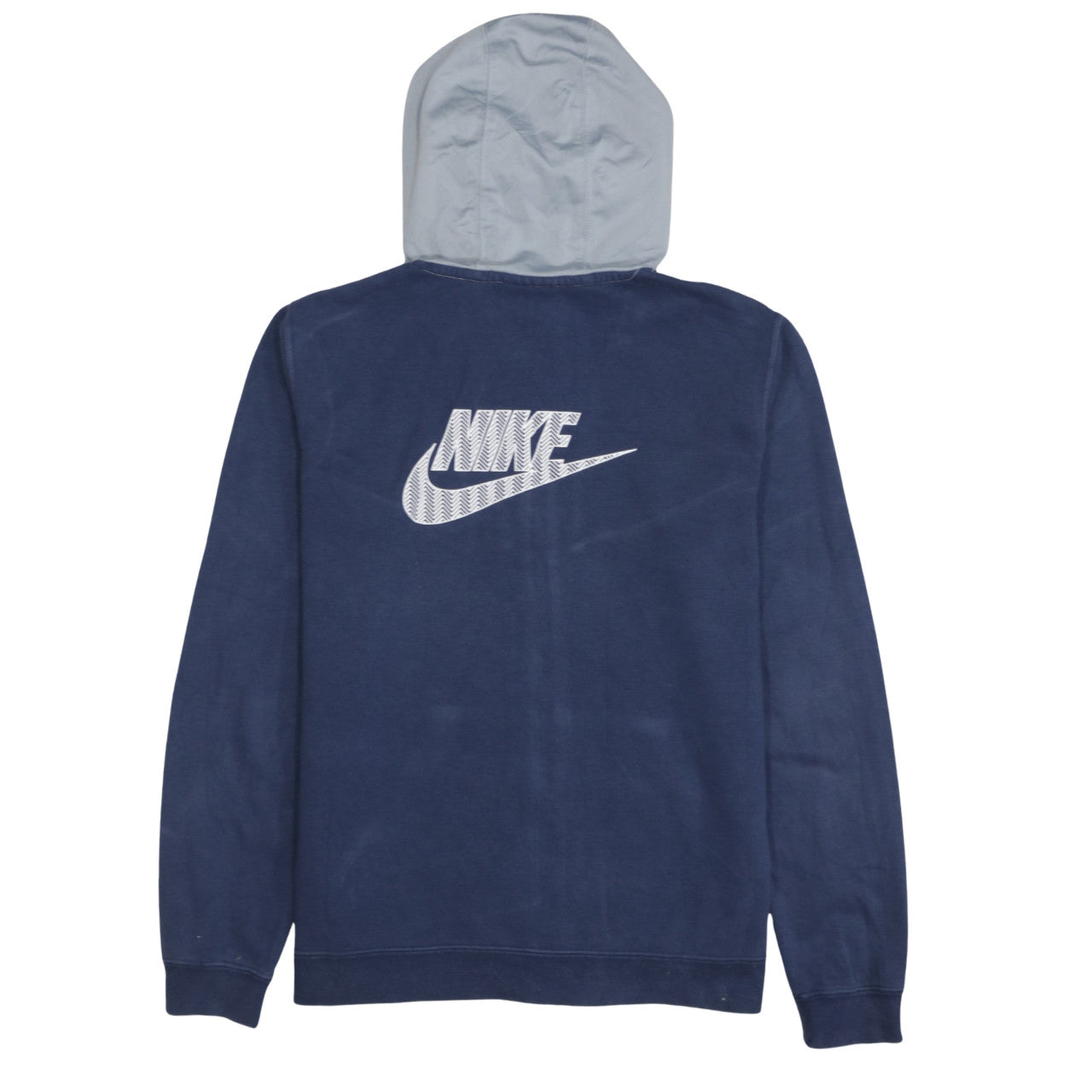 Nike Boys Blue Full Zip Hoodie XL 158-170cm Colourblock Cotton Blend