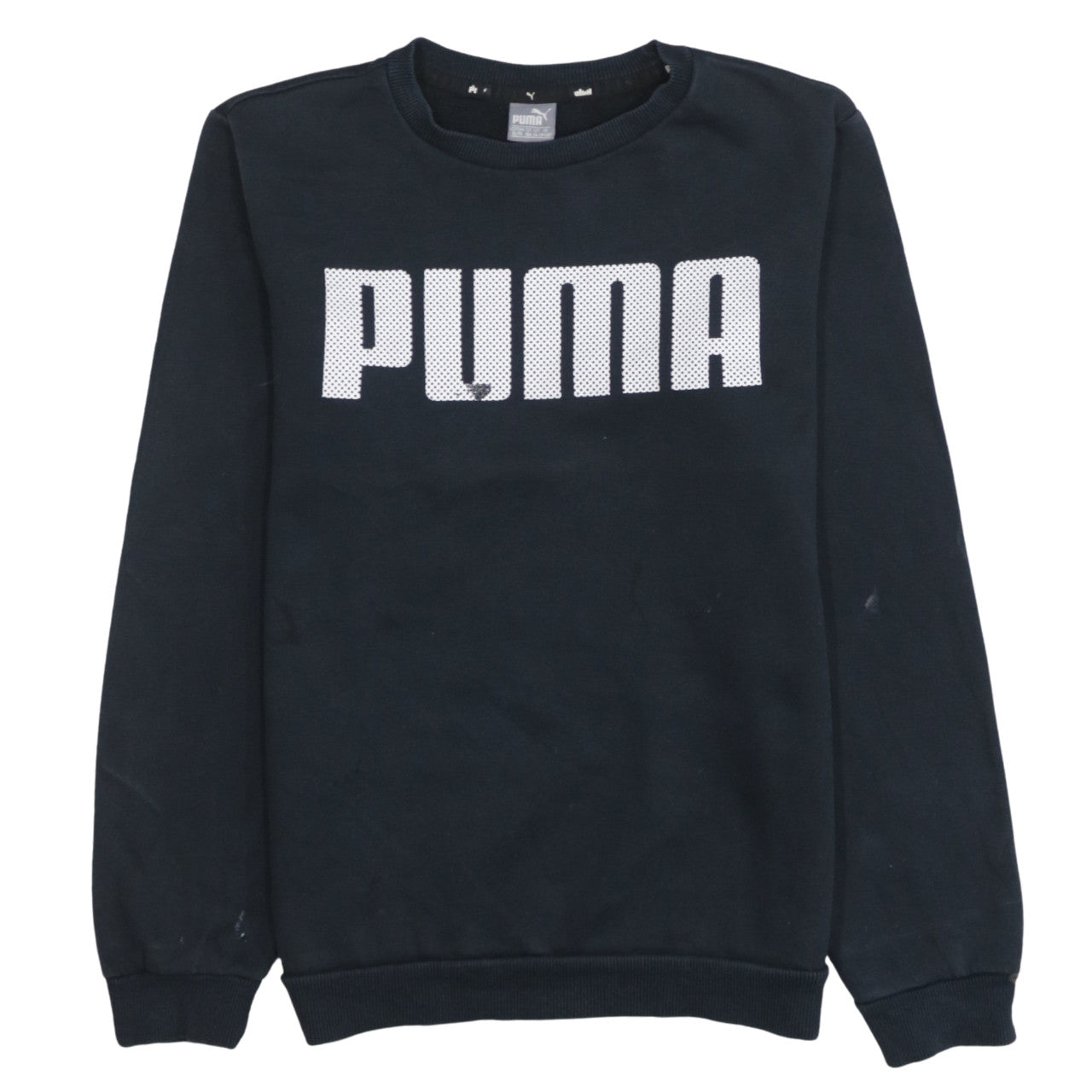 Puma Boys Black Crew Neck Pullover Sweatshirt 14-15 Years Logo Fleece