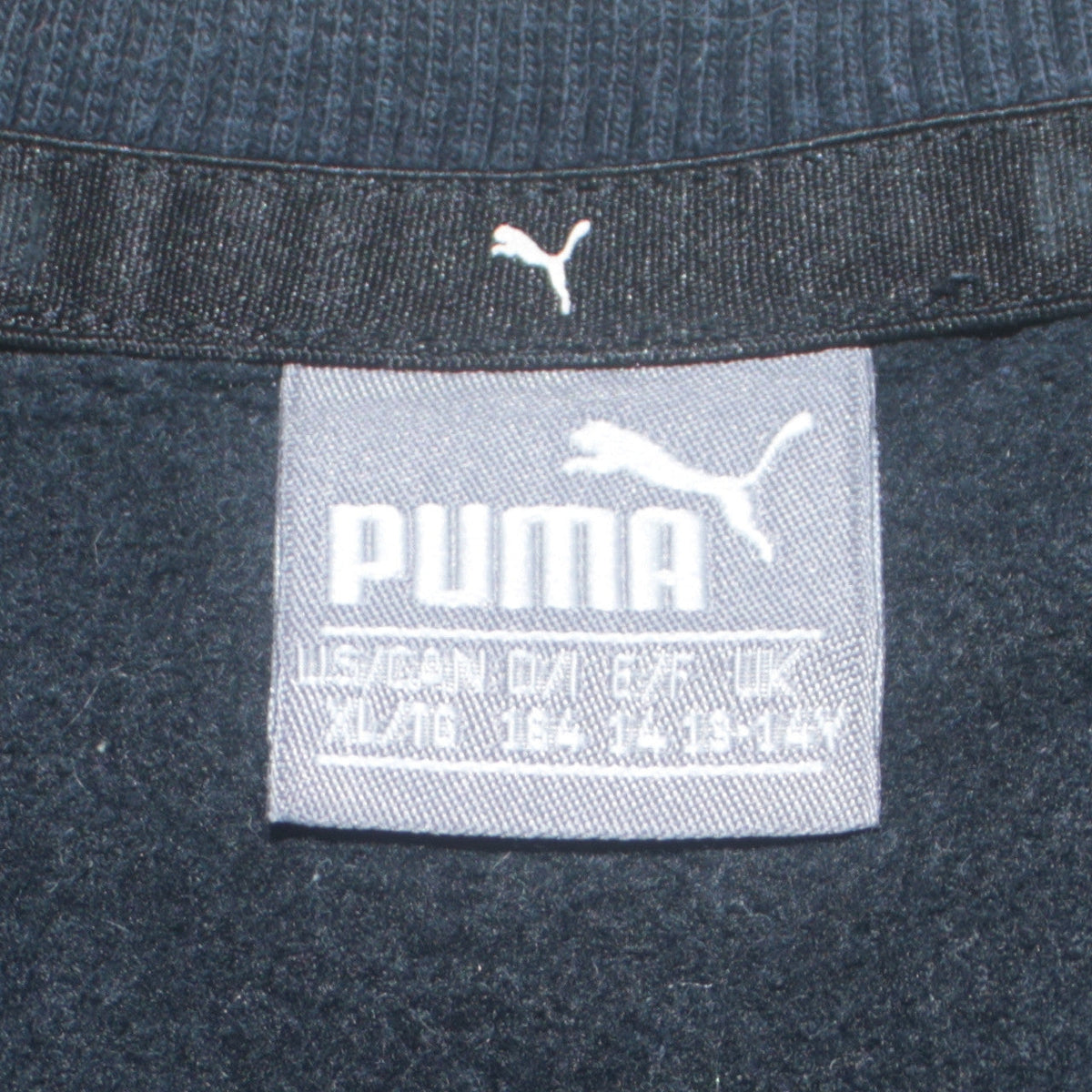 Puma Boys Black Crew Neck Pullover Sweatshirt 14-15 Years Logo Fleece