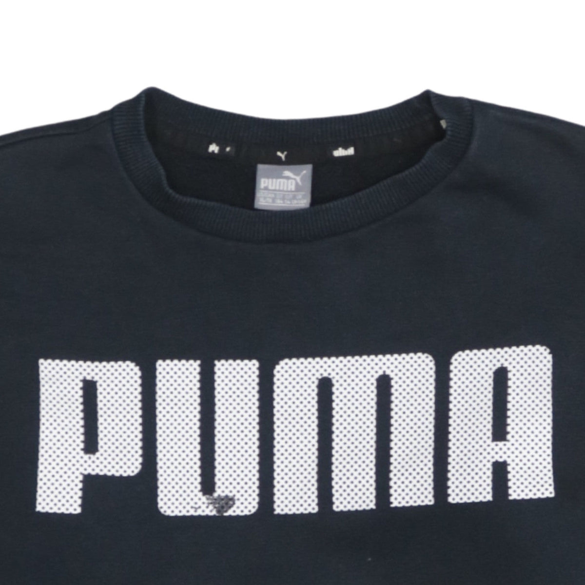 Puma Boys Black Crew Neck Pullover Sweatshirt 14-15 Years Logo Fleece