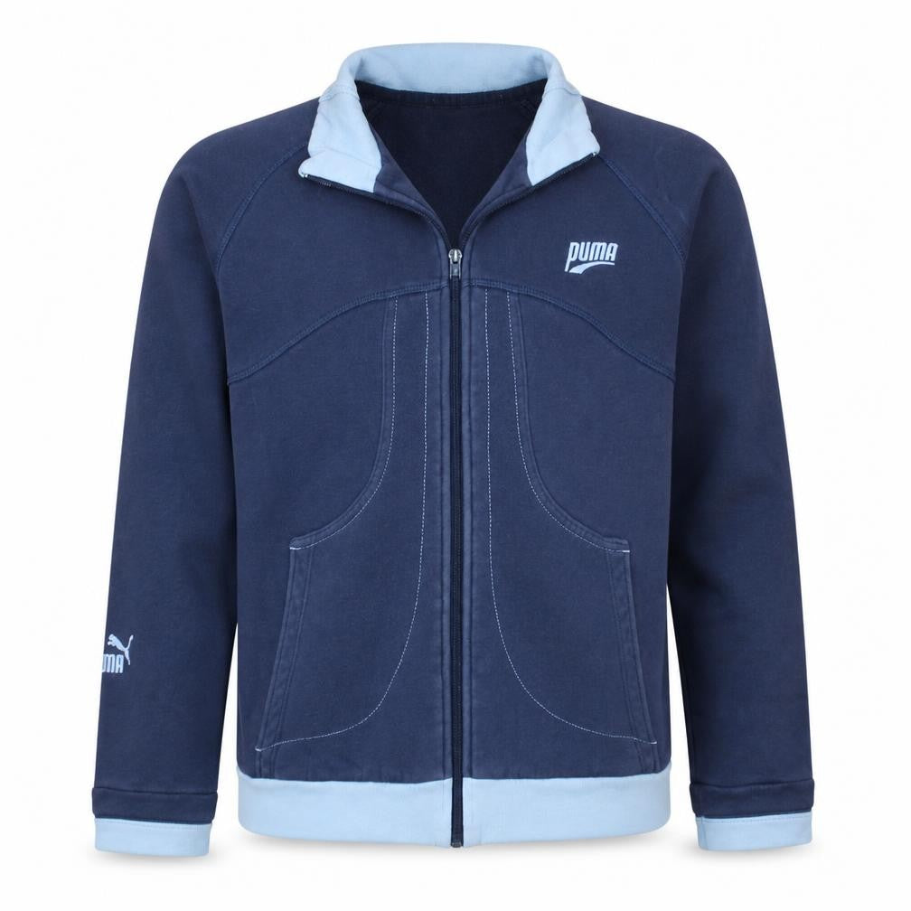 Puma Boys Blue Full Zip Sweatshirt Hoodie Size 12 Years Fleece Lined