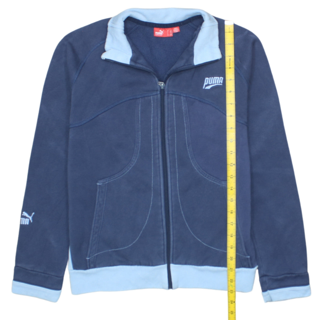 Puma Boys Blue Full Zip Sweatshirt Hoodie Size 12 Years Fleece Lined