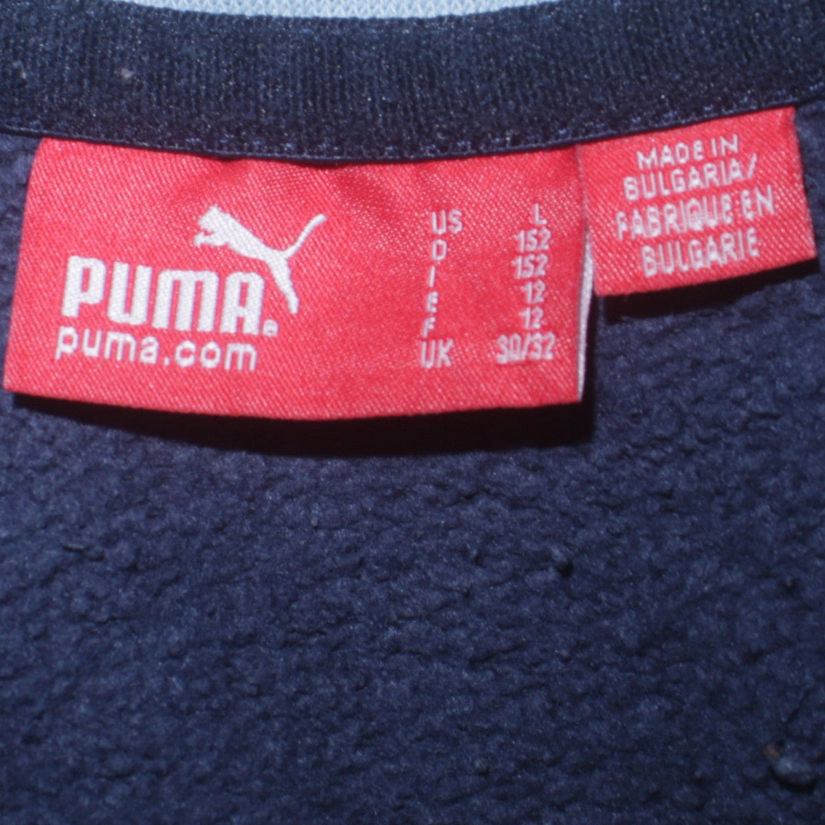 Puma Boys Blue Full Zip Sweatshirt Hoodie Size 12 Years Fleece Lined