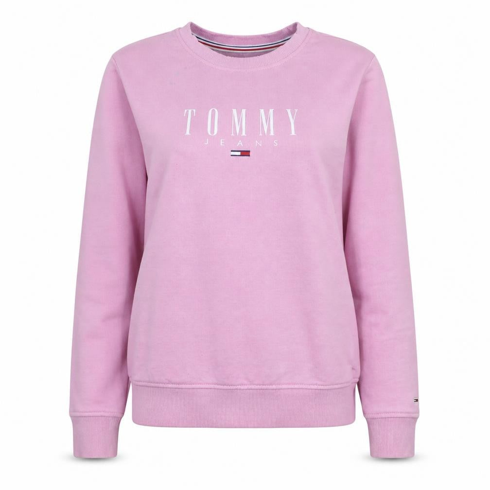 Tommy Jeans Womens Pink Crew Neck Pullover Sweatshirt XS