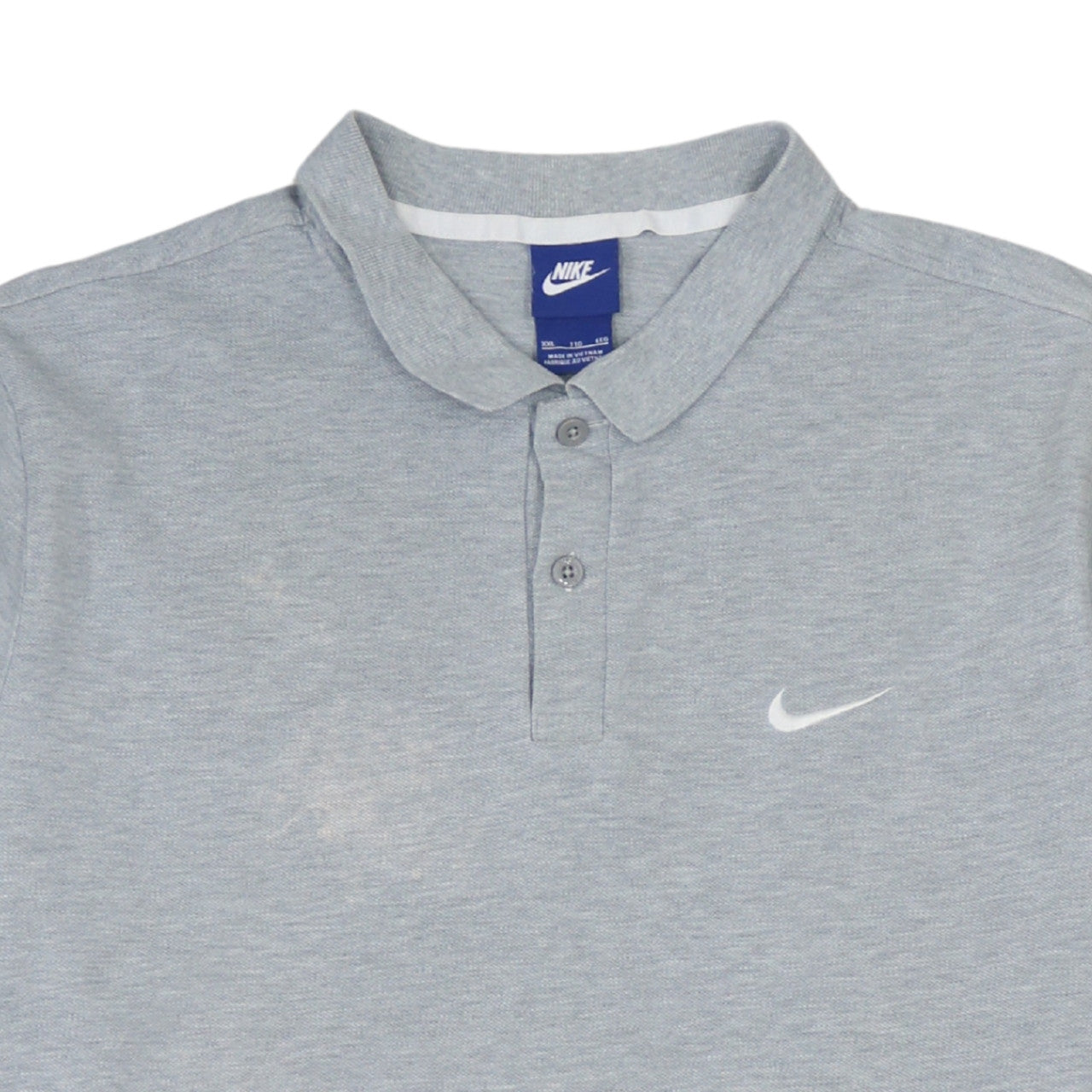 Nike Men's Grey 2XL Cotton Short Sleeve Polo Shirt