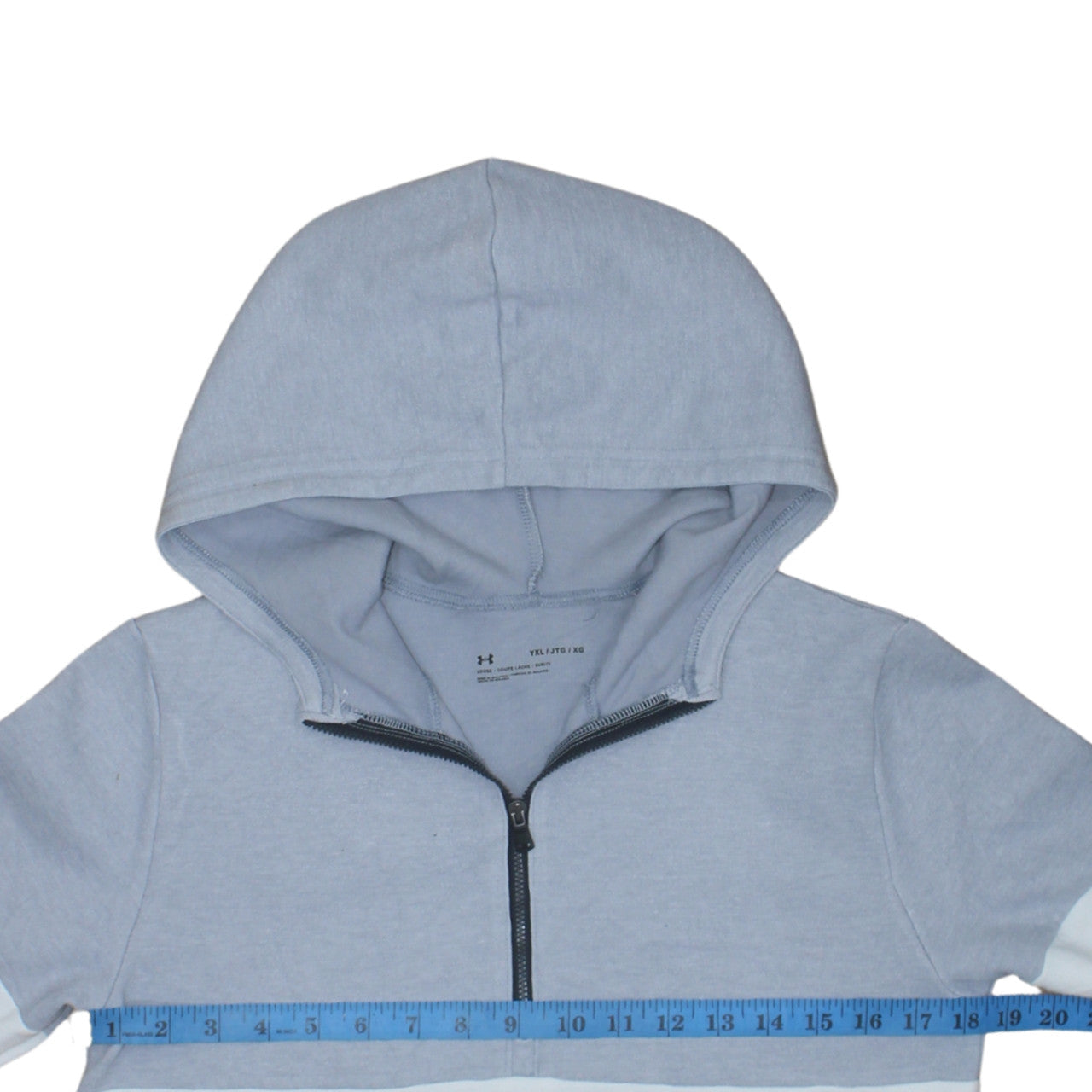 Under Armour Boys Grey Colourblock 1/4 Zip Hoodie Size 14-15 Years
