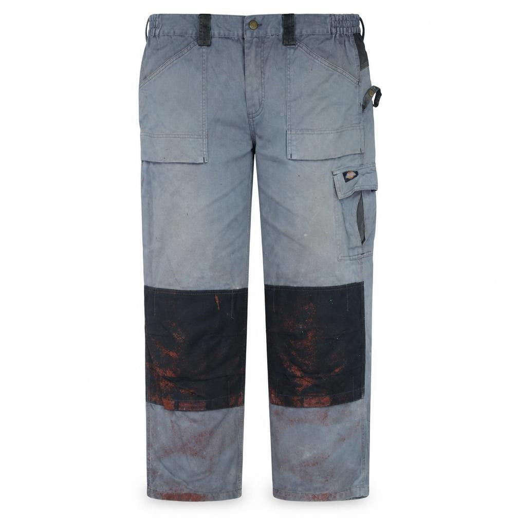 Dickies Men's Grey Cargo Work Trousers 38R Cotton Blend Durable