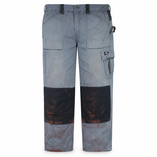 Dickies Men's Grey Cargo Work Trousers 38R Cotton Blend Durable