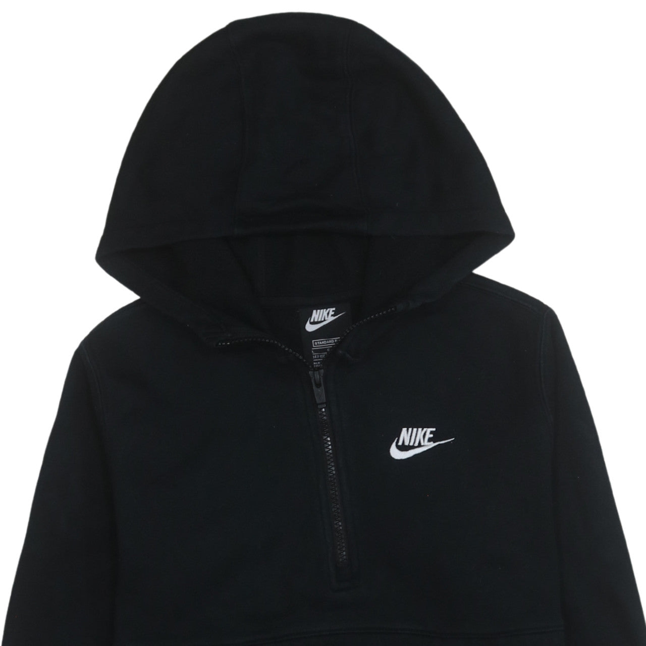 Nike Boys Black 1/2 Zip Hoodie Standard Fit Size L 147-158cm