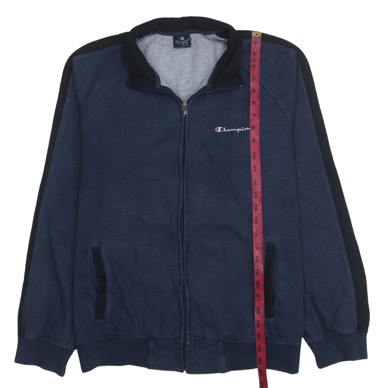Champion Men's Navy Blue Full Zip Sweatshirt XL Cotton Blend
