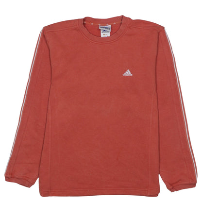 Additional front view of Adidas boys’ red fleece pullover sweatshirt, size 140, long sleeve logo top
