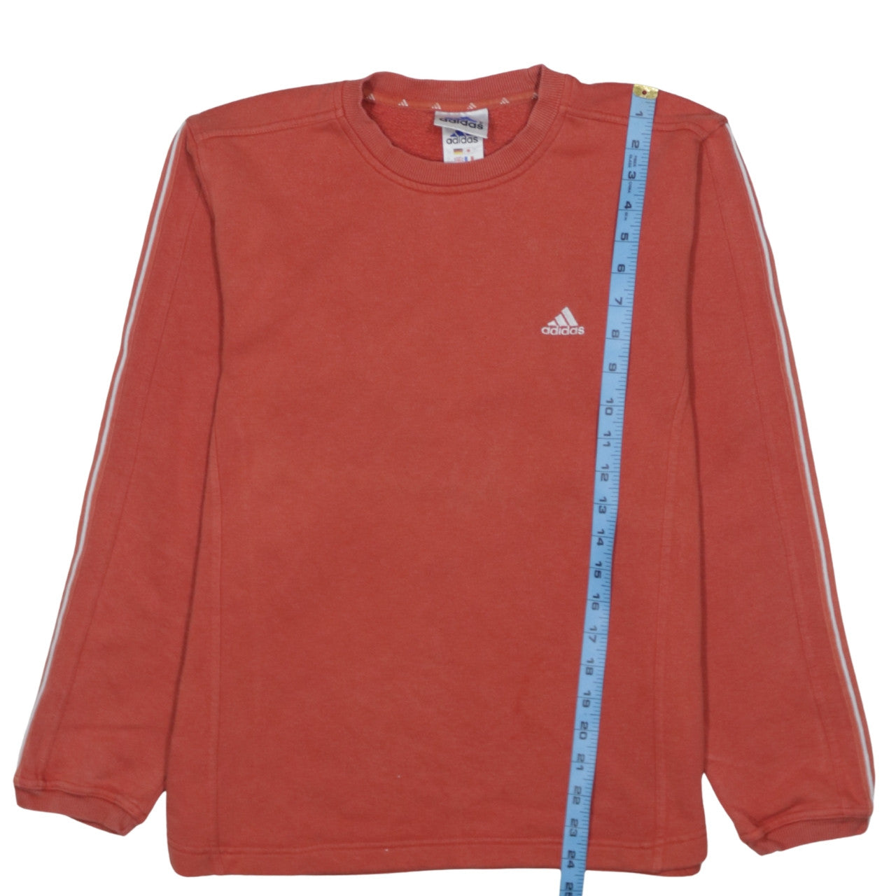 Adidas Boys Red Fleece Pullover Sweatshirt Size 140 Long Sleeve Logo Top