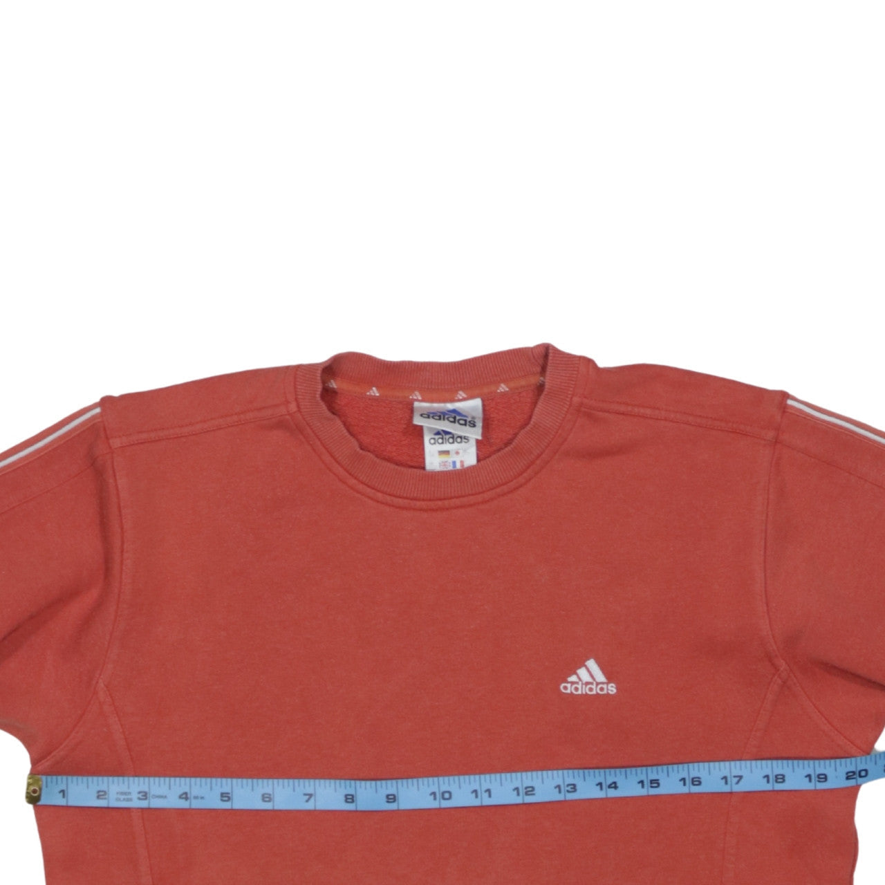 Adidas Boys Red Fleece Pullover Sweatshirt Size 140 Long Sleeve Logo Top