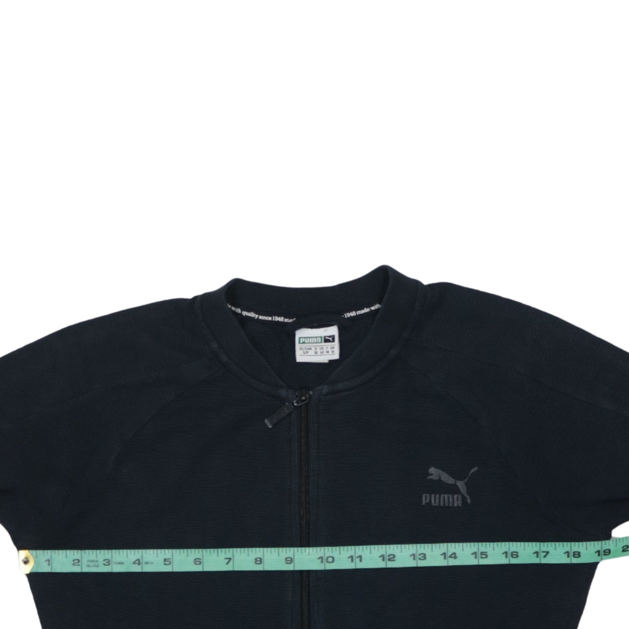 Puma Women Black Full Zip Sweatshirt Size 10 Casual Logo