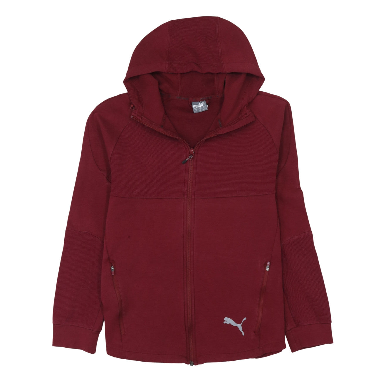 Puma Men's Red Full Zip Hoodie Size L Sportswear Fleece