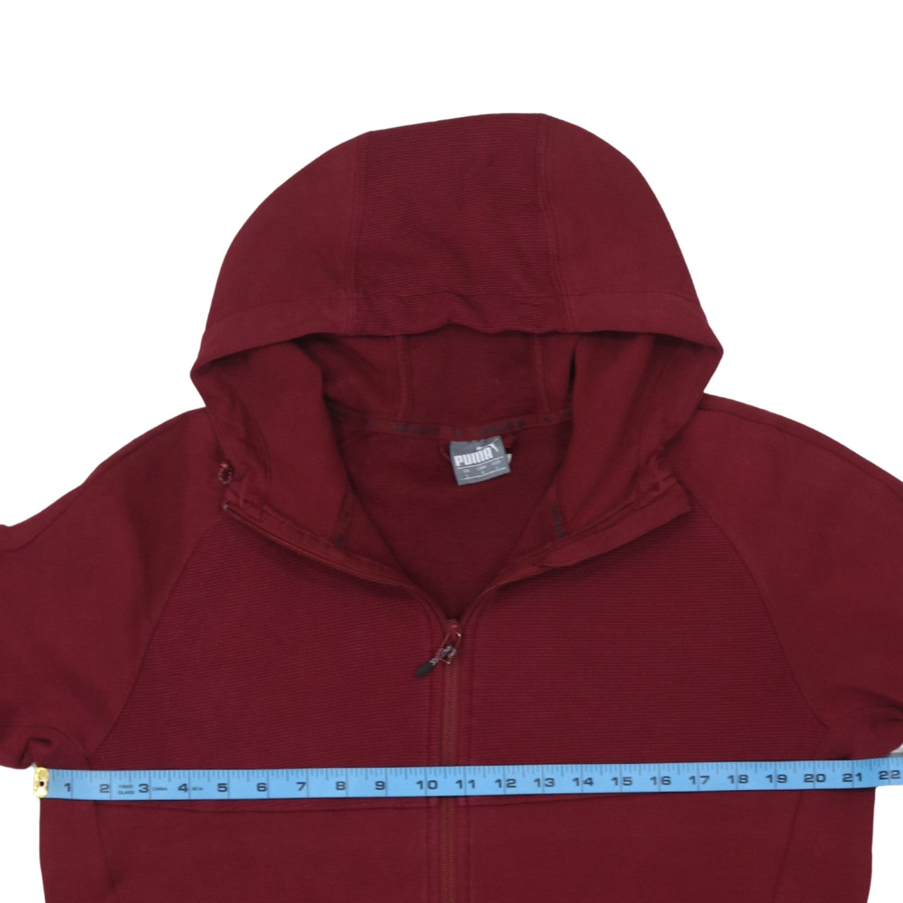 Puma Men's Red Full Zip Hoodie Size L Sportswear Fleece