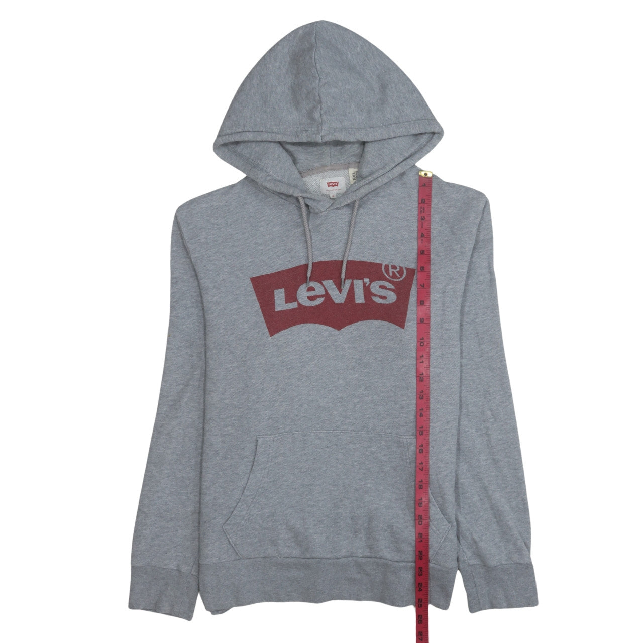 Levi's Mens Grey Pullover Hoodie M Regular Fit Graphic Print