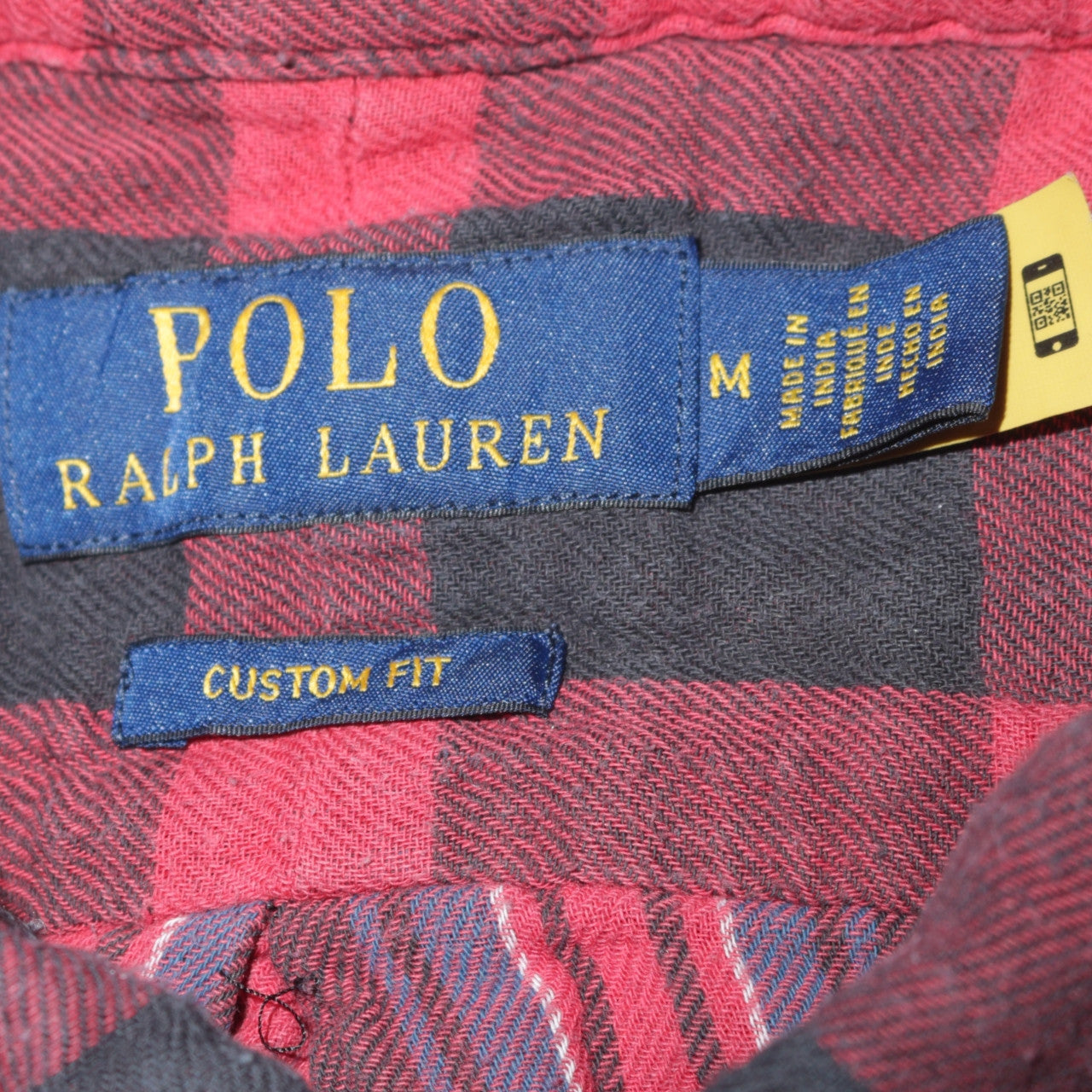 Ralph Lauren Men's Red Check Slim Fit Flannel Cotton Shirt M