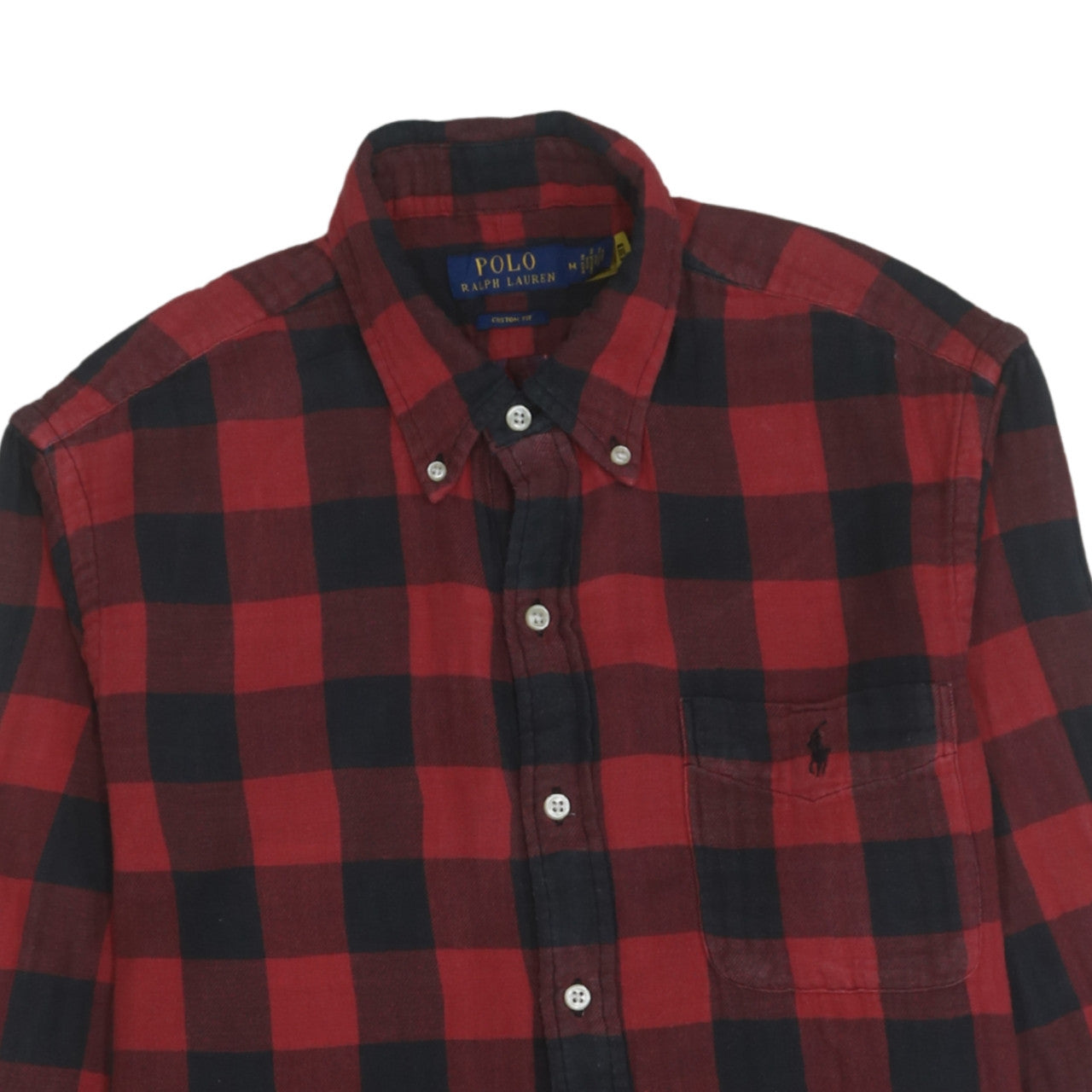 Ralph Lauren Men's Red Check Slim Fit Flannel Cotton Shirt M