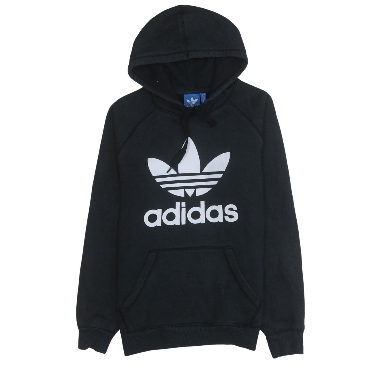 Adidas Womens Black Small Pullover Hoodie with Logo Print