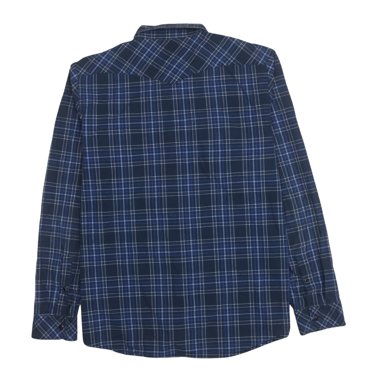 Lee Men's Blue Plaid Cotton Long Sleeve Button-Up Western Shirt XL